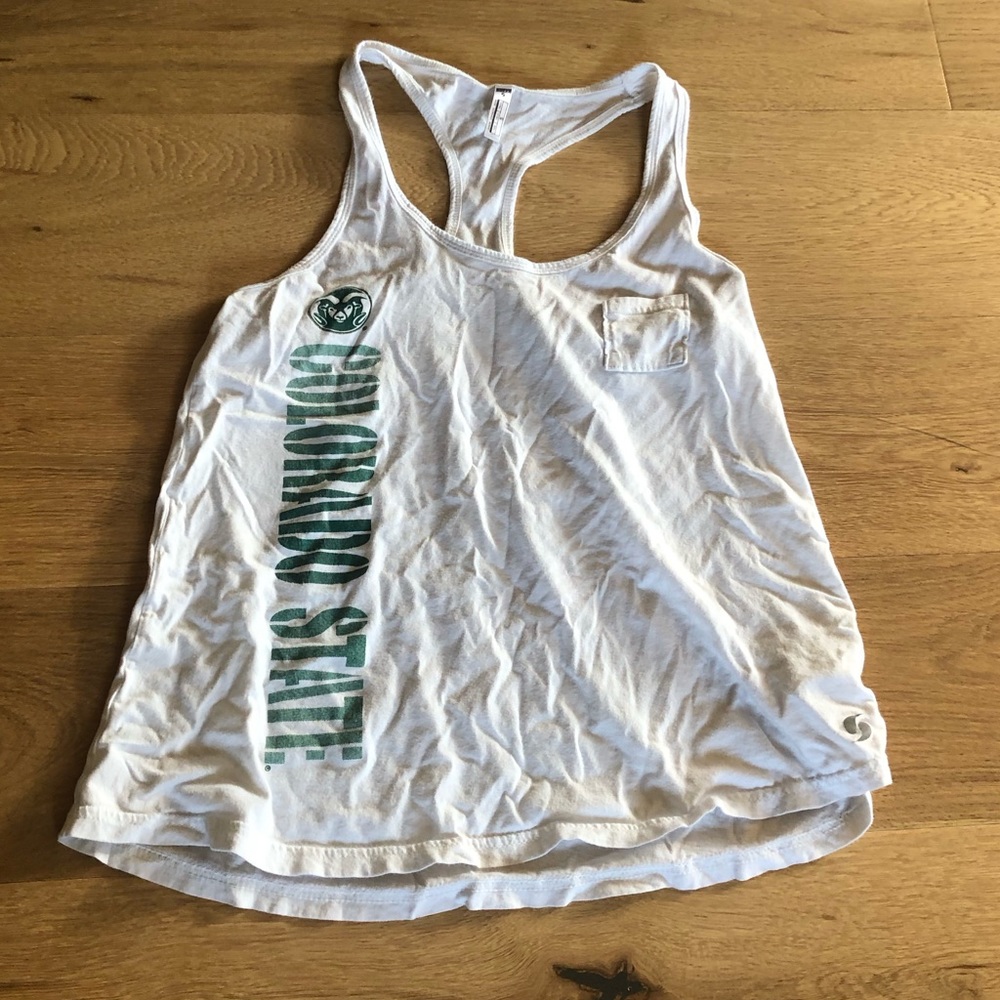 Women’s CSU rams white tank top